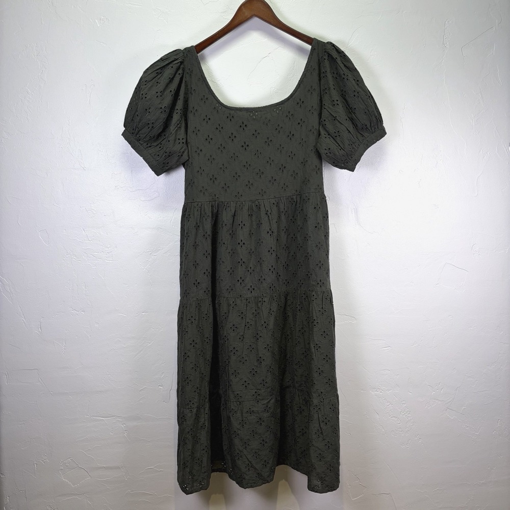 Little Cotton Wood‎ Eyelet Timber NWT Maxi Dress Size 2X Green Peasant Cottage